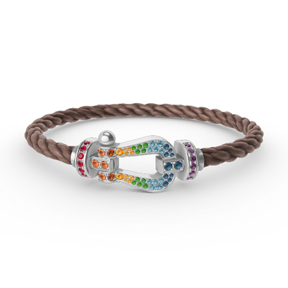 [Noble Aura jewelry]FORC LARGE HORSESHOE  COLORED DIAMOND BRACELET SILVER