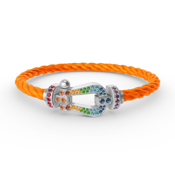 [Noble Aura jewelry]FORC LARGE HORSESHOE  COLORED DIAMOND BRACELET SILVER