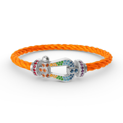 [Noble Aura jewelry]FORC LARGE HORSESHOE  COLORED DIAMOND BRACELET SILVER