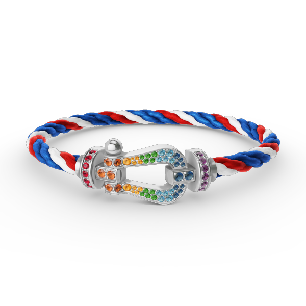 [Noble Aura jewelry]FORC LARGE HORSESHOE  COLORED DIAMOND BRACELET SILVER