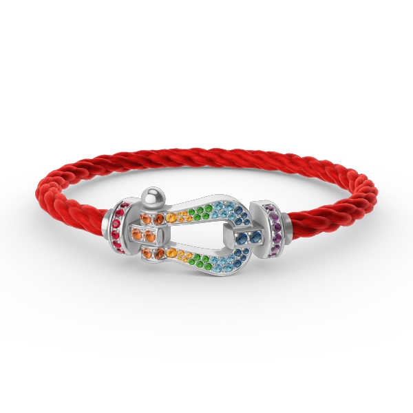 [Noble Aura jewelry]FORC LARGE HORSESHOE  COLORED DIAMOND BRACELET SILVER