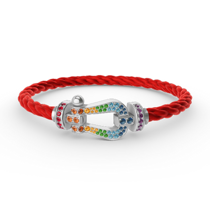 [Noble Aura jewelry]FORC LARGE HORSESHOE  COLORED DIAMOND BRACELET SILVER