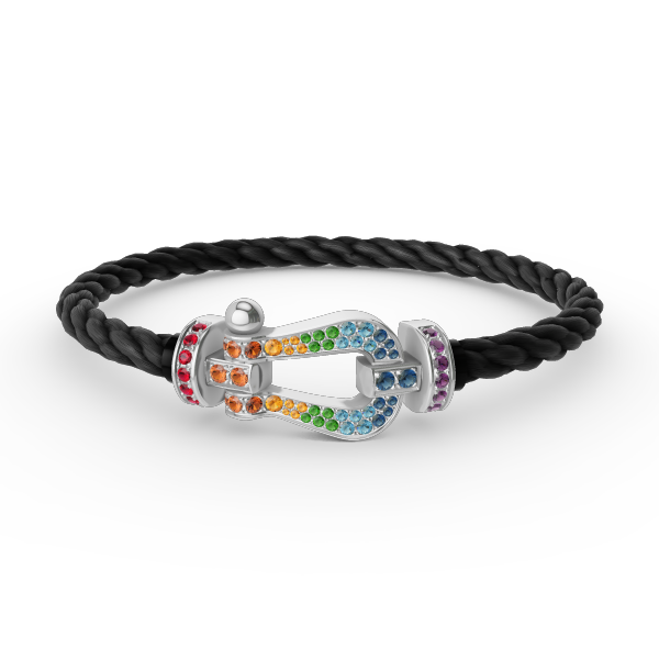 [Noble Aura jewelry]FORC LARGE HORSESHOE  COLORED DIAMOND BRACELET SILVER