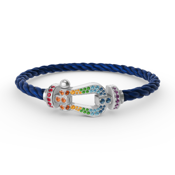 [Noble Aura jewelry]FORC LARGE HORSESHOE  COLORED DIAMOND BRACELET SILVER