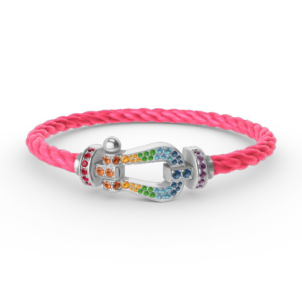 [Noble Aura jewelry]FORC LARGE HORSESHOE  COLORED DIAMOND BRACELET SILVER