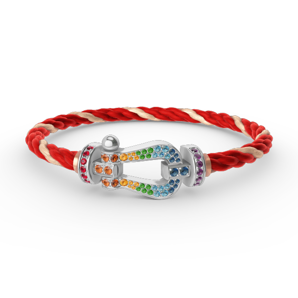 [Noble Aura jewelry]FORC LARGE HORSESHOE  COLORED DIAMOND BRACELET SILVER
