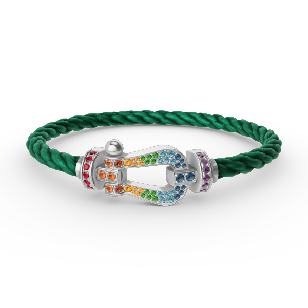 [Noble Aura jewelry]FORC LARGE HORSESHOE  COLORED DIAMOND BRACELET SILVER