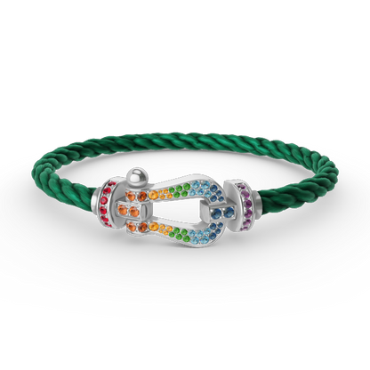 [Noble Aura jewelry]FORC LARGE HORSESHOE  COLORED DIAMOND BRACELET SILVER
