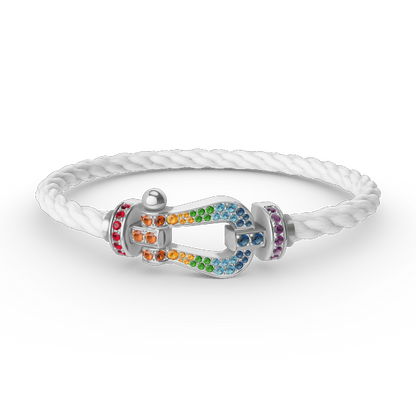 [Noble Aura jewelry]FORC LARGE HORSESHOE  COLORED DIAMOND BRACELET SILVER