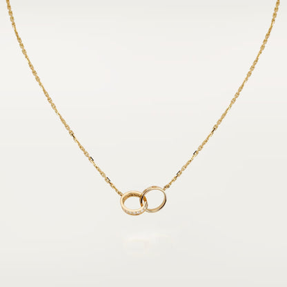 [Noble Aura jewelry]LOVE DOUBLE RING HALF DIAMOND NECKLACE