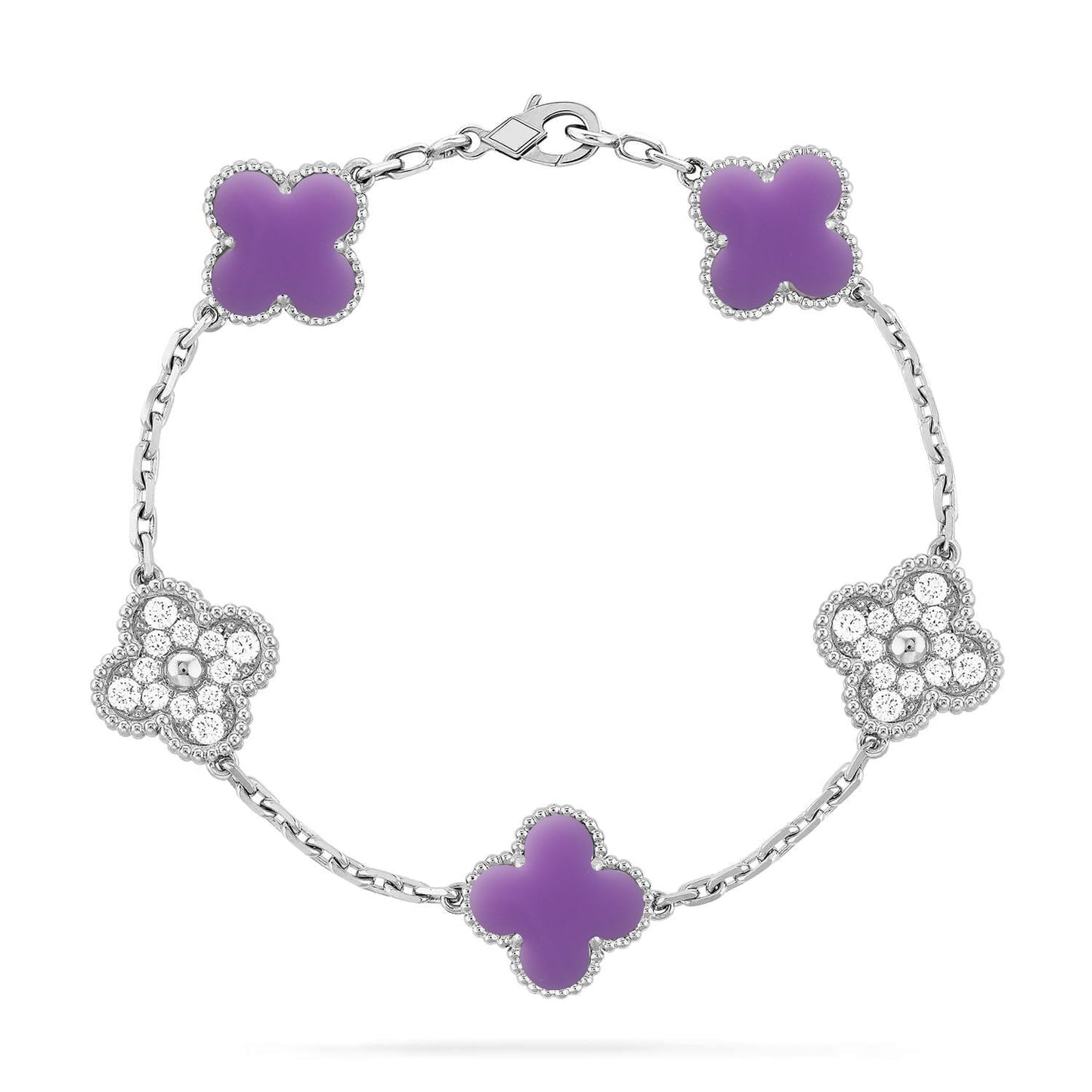 [Noble Aura jewelry]CLOVER 5 MOTIF LIGHT PURPLE BRACELET COLLECTION