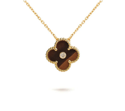 [Noble Aura jewelry]CLOVER 15MM DIAMOND SINGLE FLOWER NECKLACE COLLECTION