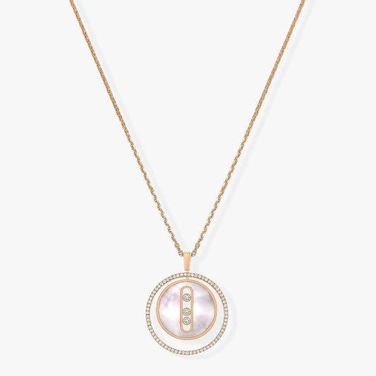 [Noble Aura jewelry]LUCKY MOVE MM NACRE BLANCHE DIAMOND NECKLACE