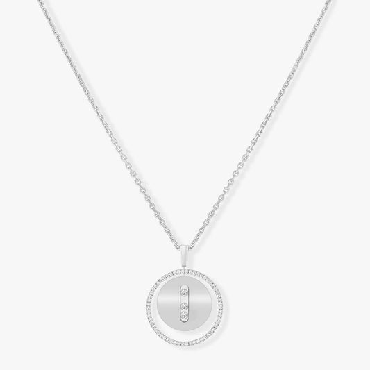 [Noble Aura jewelry]LUCKY MOVE MM SILVER DIAMOND NECKLACE