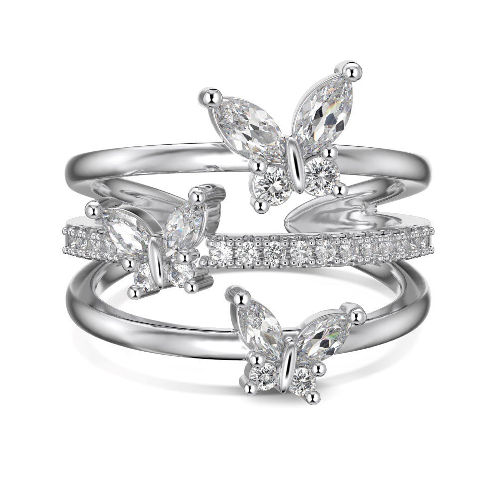 Butterfly Silver Ring Collection