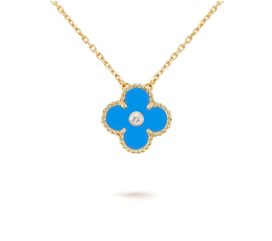 [Noble Aura jewelry]CLOVER 15MM DIAMOND SINGLE FLOWER NECKLACE COLLECTION