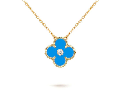 [Noble Aura jewelry]CLOVER 15MM DIAMOND SINGLE FLOWER NECKLACE COLLECTION