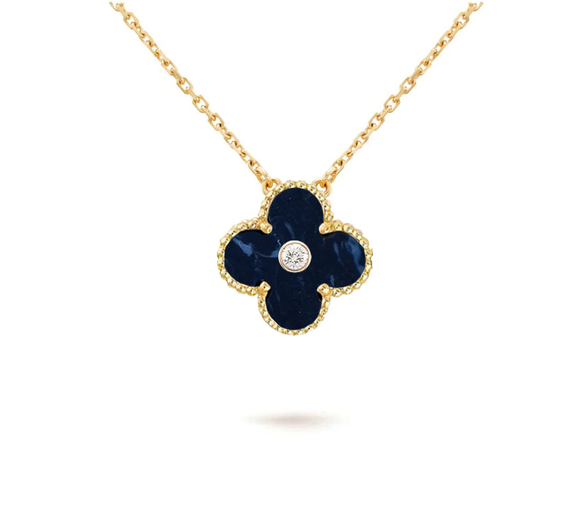 [Noble Aura jewelry]CLOVER 15MM DIAMOND SINGLE FLOWER NECKLACE COLLECTION