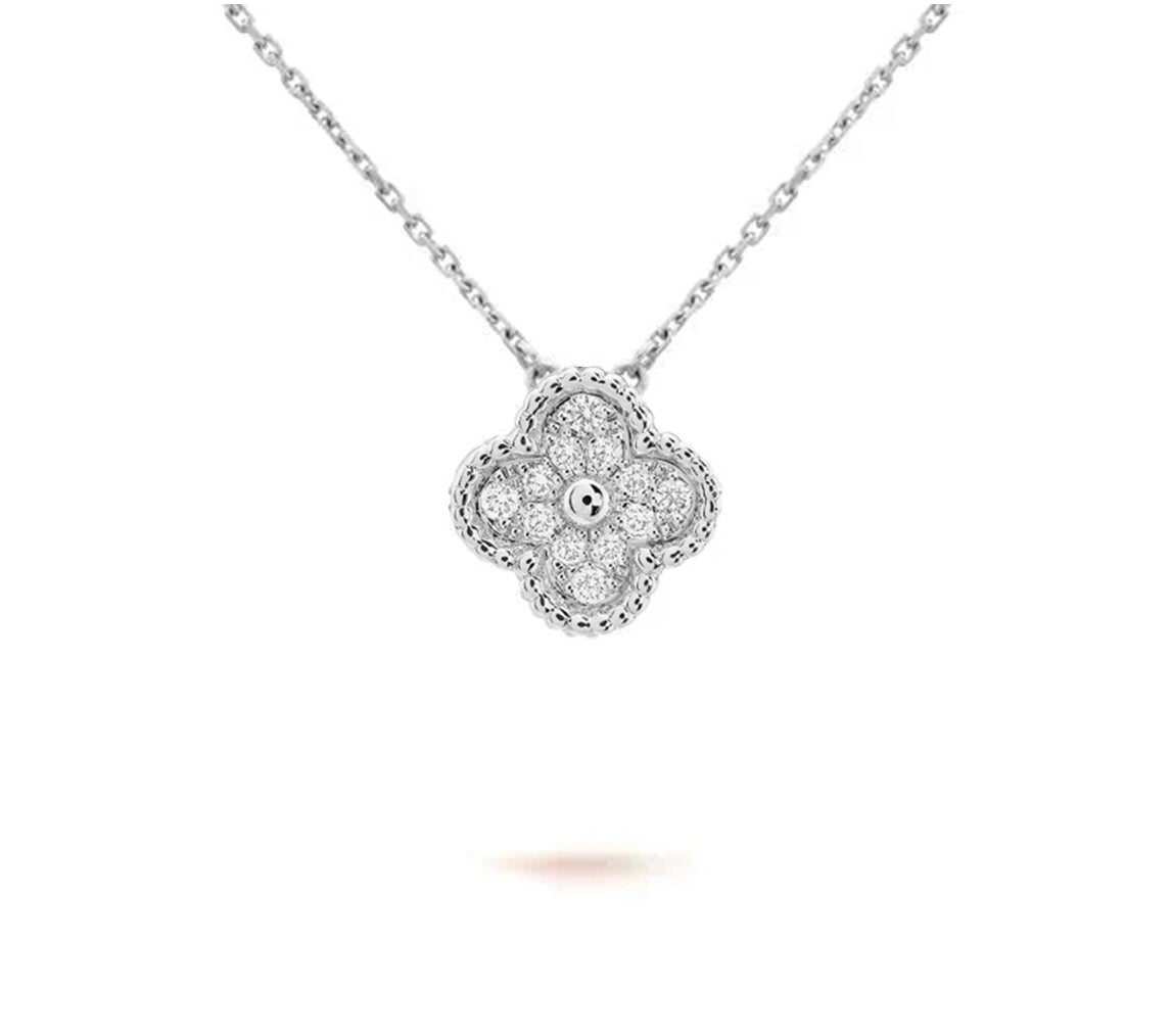 [Noble Aura jewelry]CLOVER 15MM NECKLACE SILVER COLLECTION