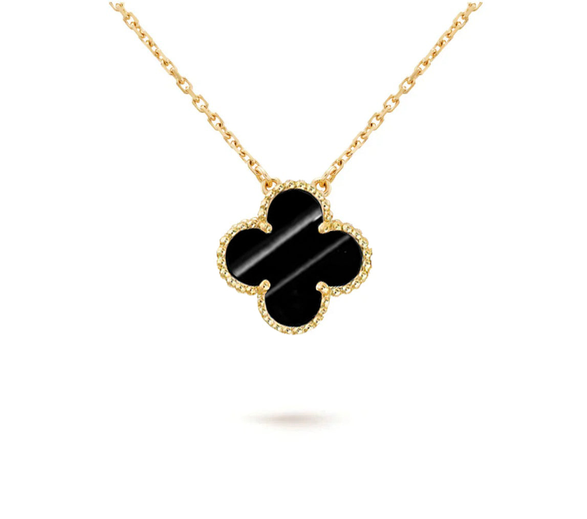 [Noble Aura jewelry]CLOVER 15MM SINGLE FLOWER NECKLACE COLLECTION