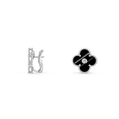 [Noble Aura jewelry]CLOVER SILVER 15MM MOP DIAMOND EARRINGS COLLECTION
