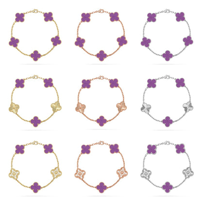 [Noble Aura jewelry] CLOVER 5 MOTIF VIOLET BRACELET COLLECTION