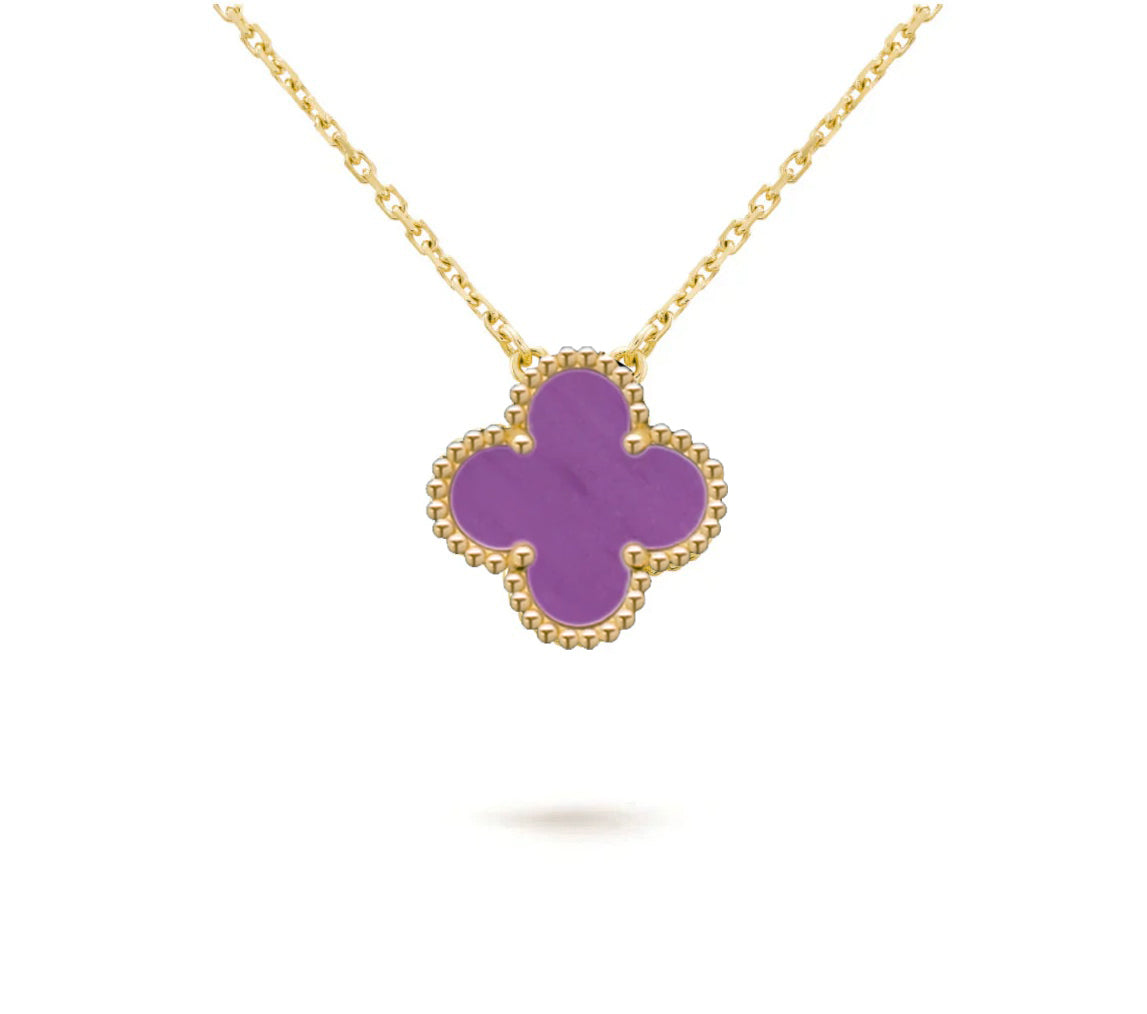 [Noble Aura jewelry]CLOVER 15MM SINGLE FLOWER NECKLACE COLLECTION