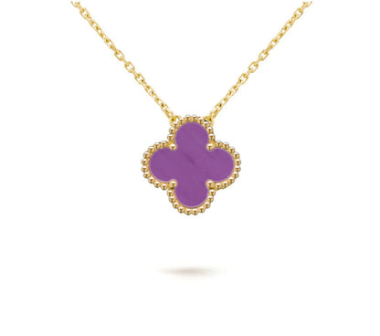 [Noble Aura jewelry]CLOVER 15MM SINGLE FLOWER NECKLACE COLLECTION