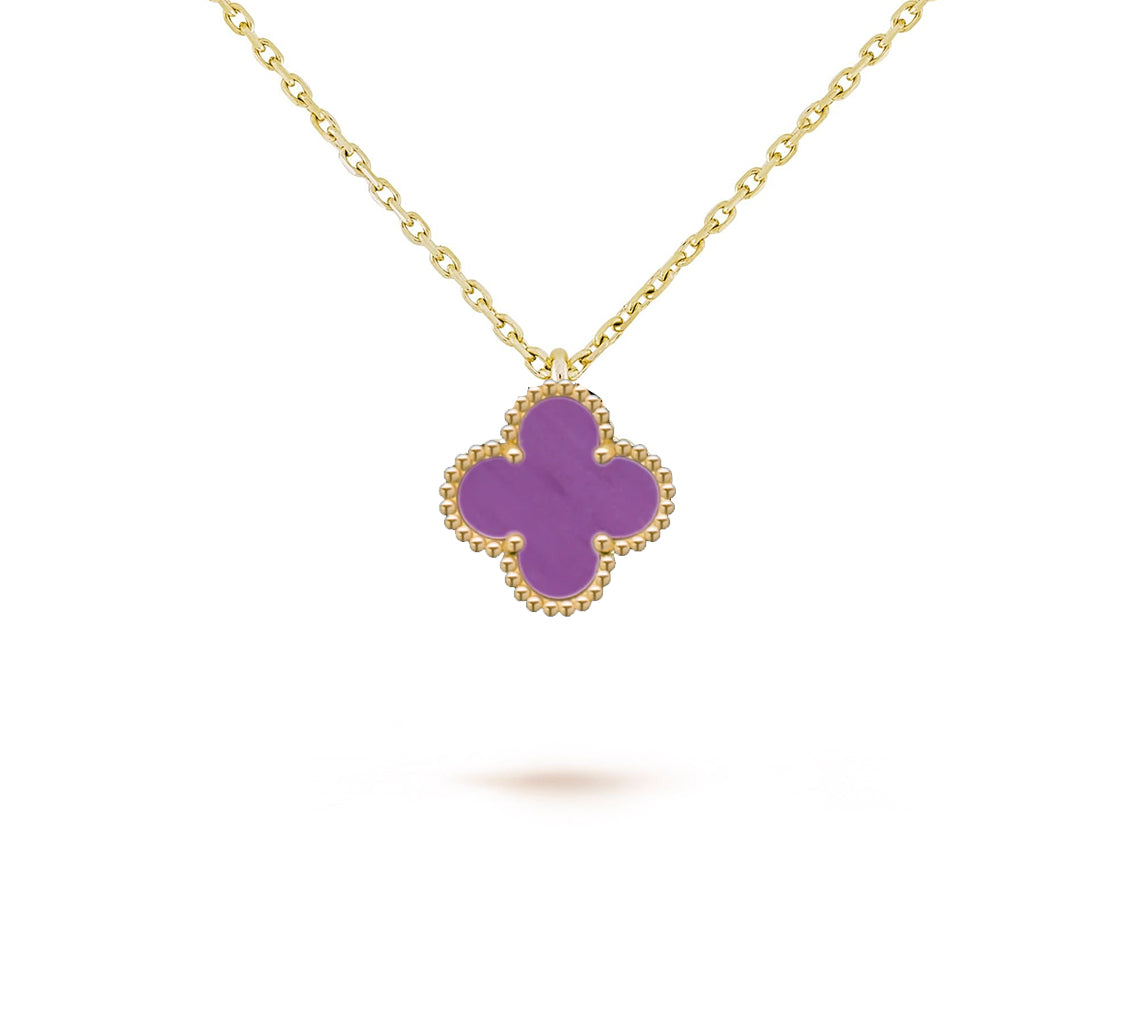 [Noble Aura jewelry]CLOVER MINI 9.5MM CARNELIANS NECKLACE COLLECTION