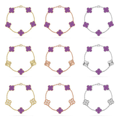 [Noble Aura jewelry] CLOVER 5 MOTIF VIOLET BRACELET COLLECTION