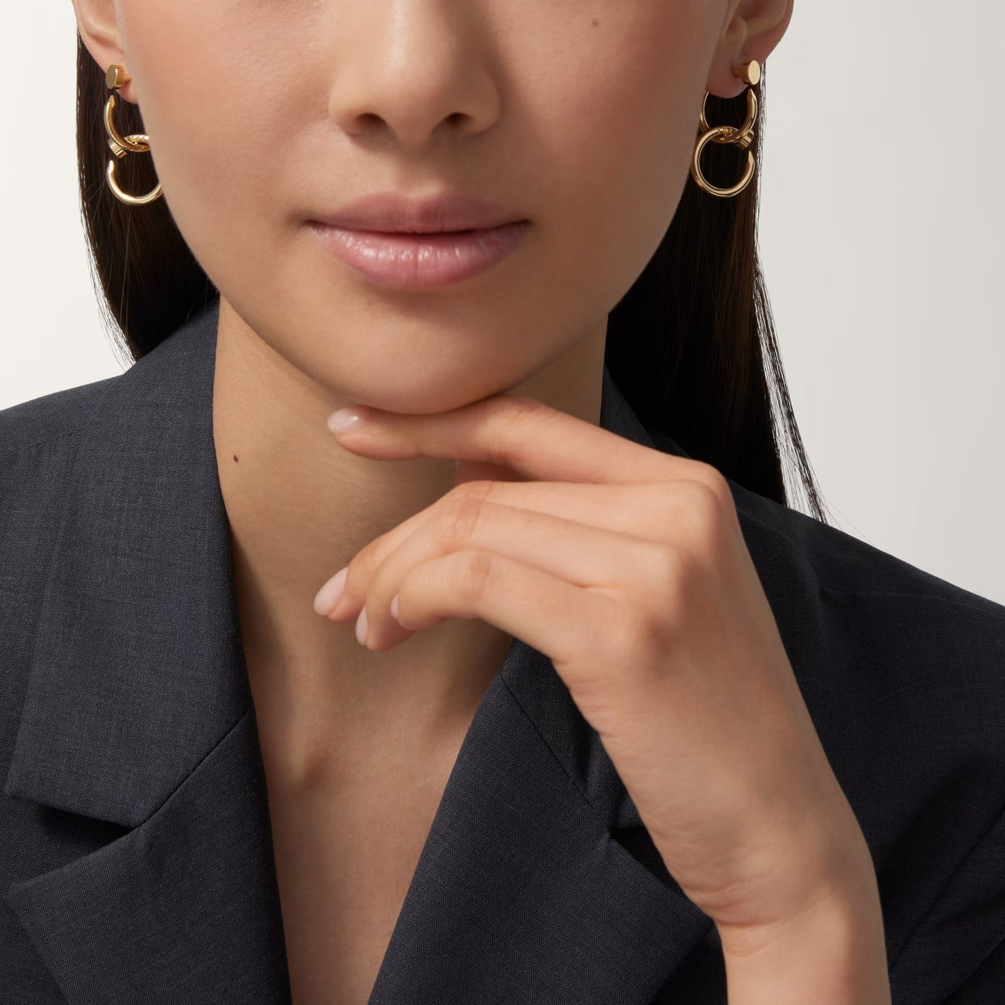 [Noble Aura jewelry]JUSTE NO DIAMOND DOUBLE EARRINGS