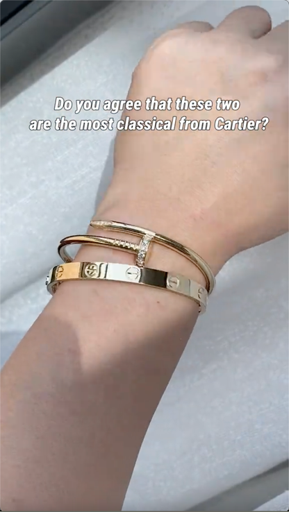[Noble Aura jewelry] LOVE Classic & JUSTE Diamond Bracelet Stack Set