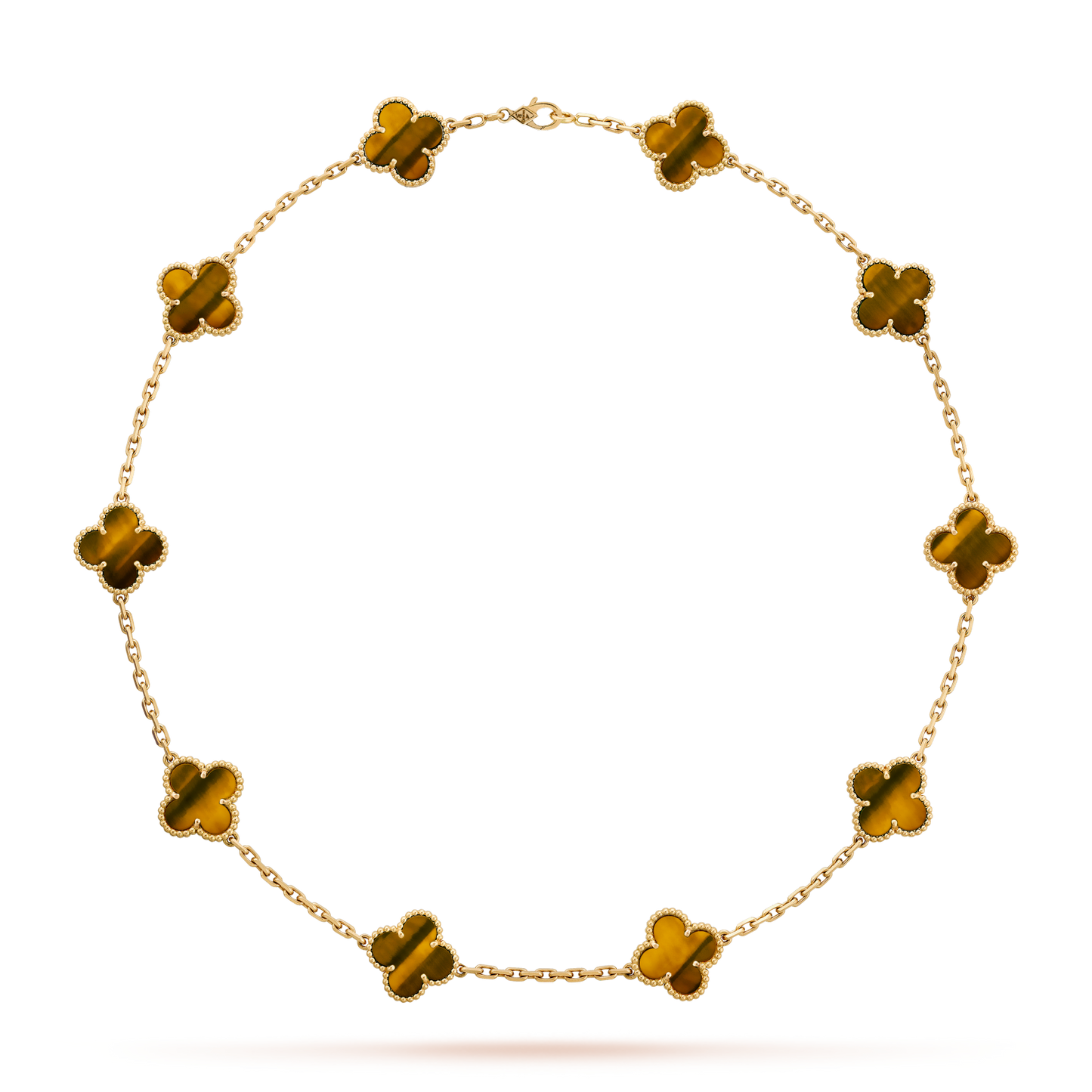 [Noble Aura jewelry]CLOVER 10 MOTIFS TIGER EYE NECKLACE