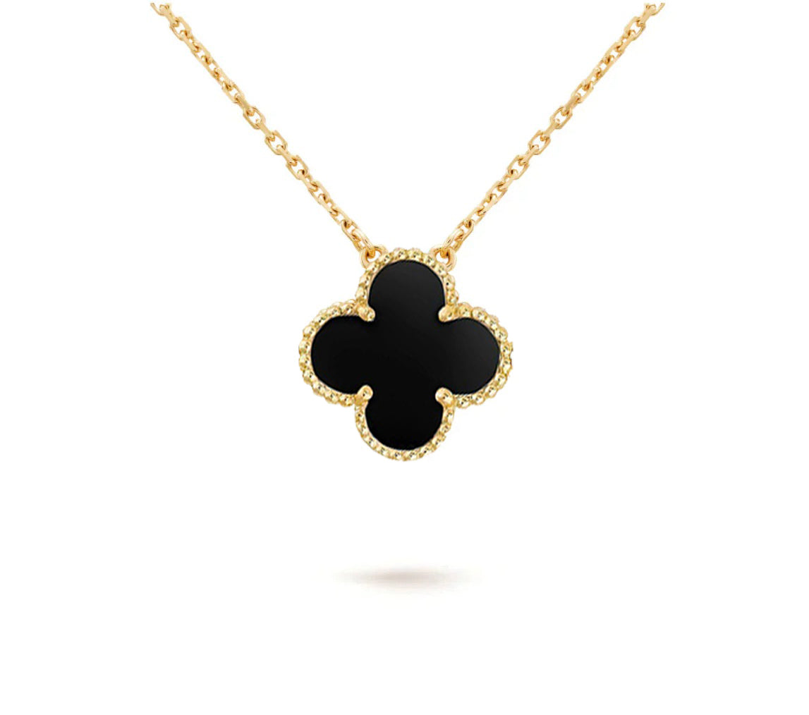 [Noble Aura jewelry]CLOVER 15MM SINGLE FLOWER NECKLACE COLLECTION