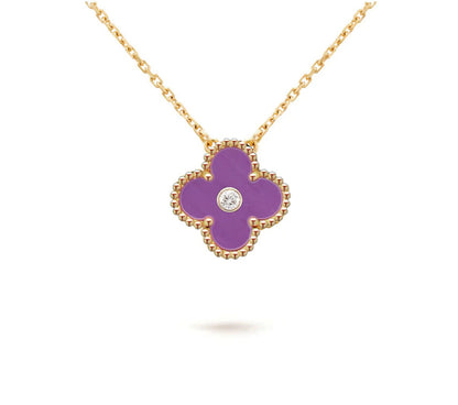 [Noble Aura jewelry]CLOVER 15MM DIAMOND SINGLE FLOWER NECKLACE COLLECTION