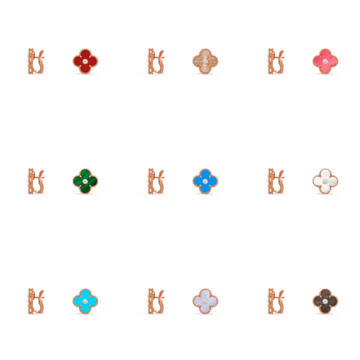 [Noble Aura jewelry]CLOVER 15MM MOP DIAMOND EARRINGS COLLECTION