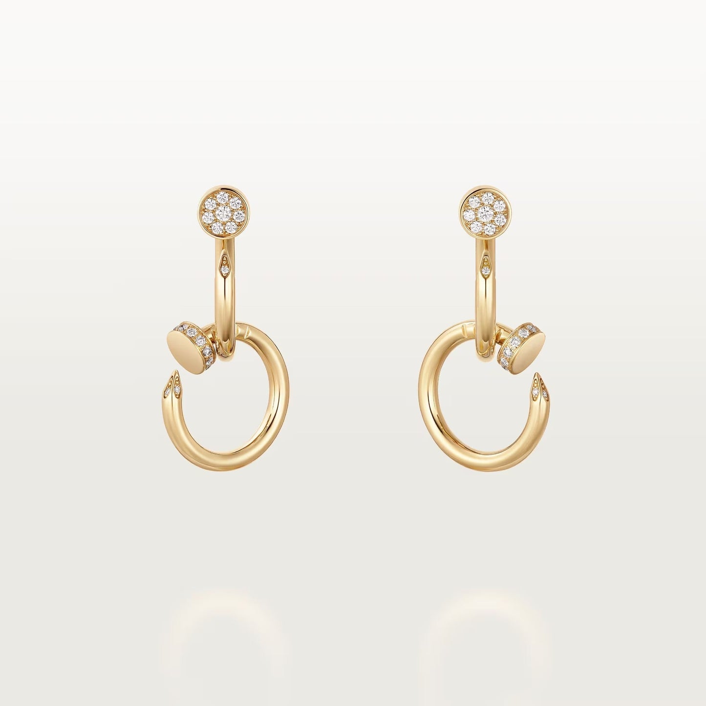 [Noble Aura jewelry]JUSTE HALF DIAMOND DOUBLE EARRINGS