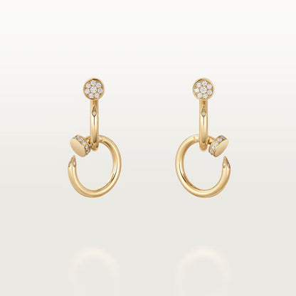 [Noble Aura jewelry]JUSTE HALF DIAMOND DOUBLE EARRINGS