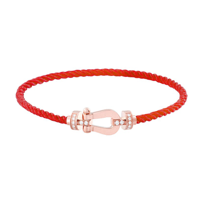 [Noble Aura jewelry]FORCE 10 HALF DIAMOND PINK GOLD RED CORDERI LARGE AND MEDIUM MODEL