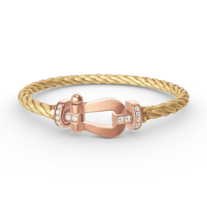 [Noble Aura jewelry]FORCE LARGE HORSESHOE HALF DIAMOND BRACELET ROSE GOLD