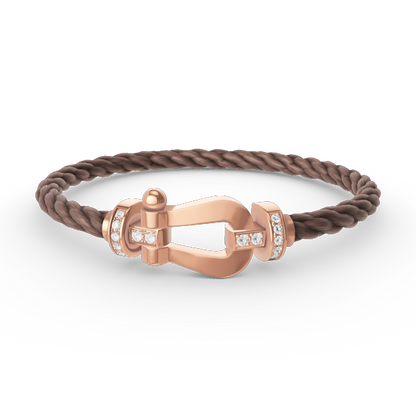 [Noble Aura jewelry]FORCE LARGE HORSESHOE HALF DIAMOND BRACELET ROSE GOLD