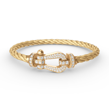 [Noble Aura jewelry]FORCE LARGE HORSESHOE FULL DIAMOND BRACELET GOLD