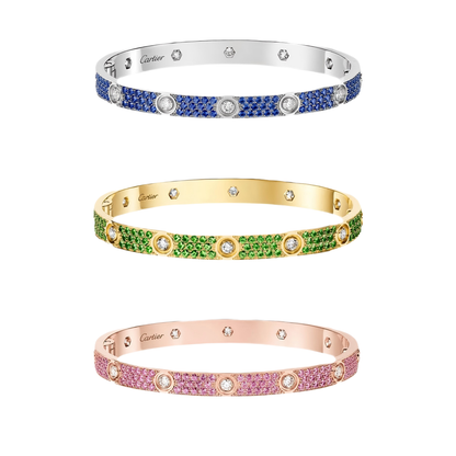 [Noble Aura jewelry] 2026 PAVE GEMSTONE LOVE BRACELET 6.1MM 10 DIAMONDS