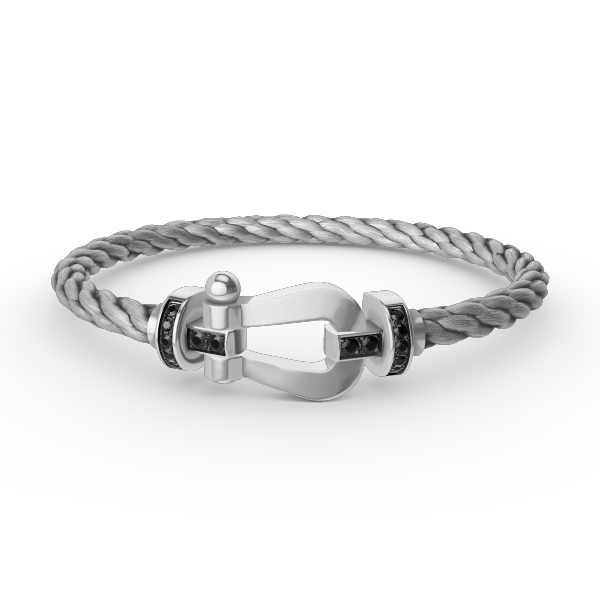 [Noble Aura jewelry]FORCE LARGE HORSESHOE BLACK DIAMOND BRACELET SILVER