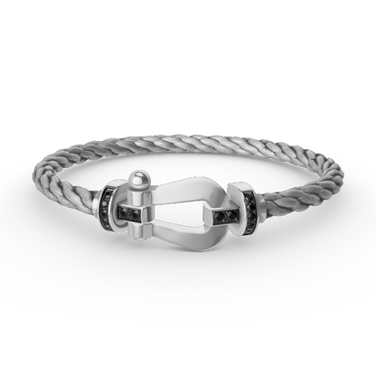 [Noble Aura jewelry]FORCE LARGE HORSESHOE BLACK DIAMOND BRACELET SILVER
