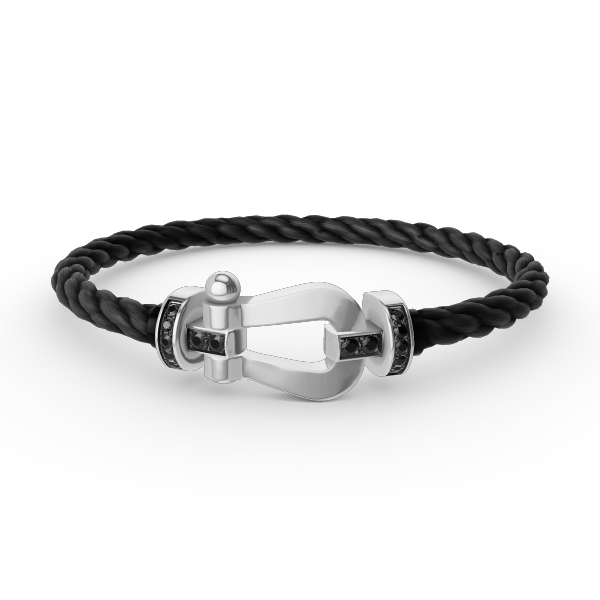 [Noble Aura jewelry]FORCE LARGE HORSESHOE BLACK DIAMOND BRACELET SILVER