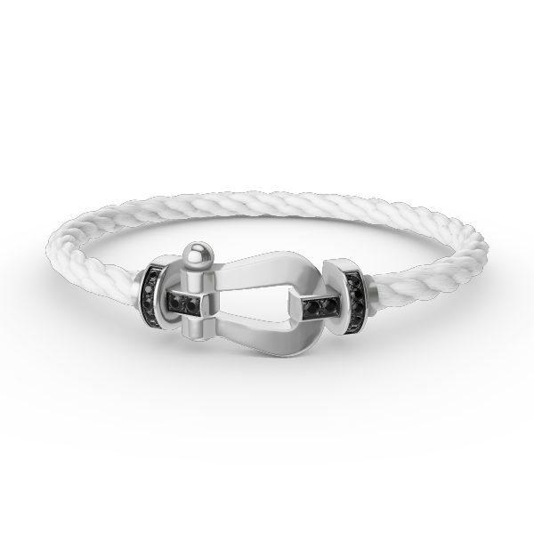 [Noble Aura jewelry]FORCE LARGE HORSESHOE BLACK DIAMOND BRACELET SILVER