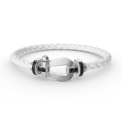 [Noble Aura jewelry]FORCE LARGE HORSESHOE BLACK DIAMOND BRACELET SILVER
