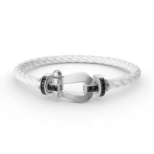 [Noble Aura jewelry]FORCE LARGE HORSESHOE BLACK DIAMOND BRACELET SILVER