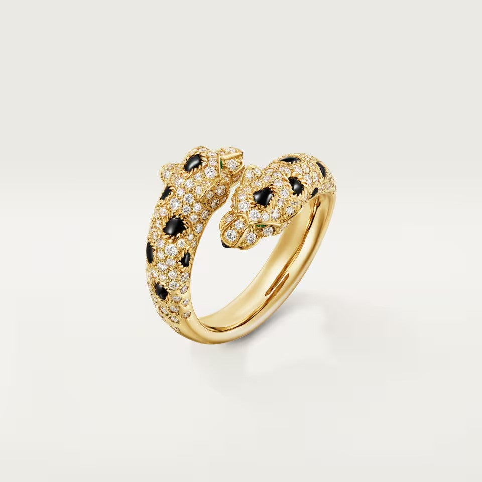 [Noble Aura jewelry]PANTHERE DOUBLE HEADED FULL DIAMOND  RING